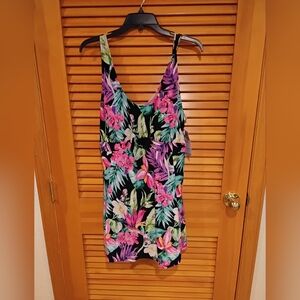 NWT Floral Skirted Bathing Suit 20W